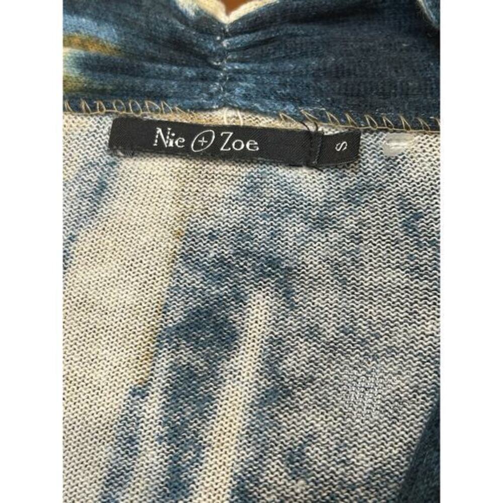 Nic + Zoe Watercolor Print Linen Blend Cardigan‎ Sz S Boho Chic Artsy - Picture 5 of 9
